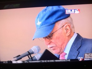 Roger Angell delivering his speech in Cooperstown. (MLB Network)