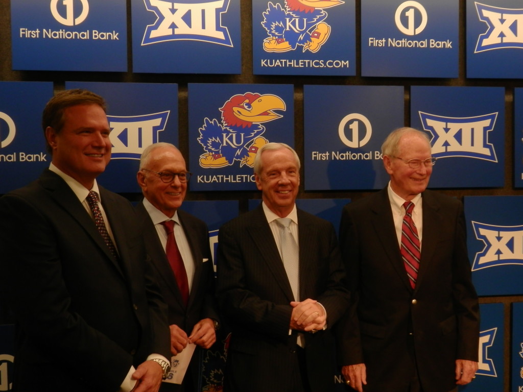 Bill Self, Larry Brown, Roy Williams and Ted Owens have coached the past 50 years at Kansas in Allen Fieldhouse (Ken Davis photo)